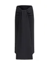 Jacquemus Women Sablier Draped Midi Skirt In Black