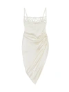 Jacquemus Women's Saudade Asymmetric Satin Minidress In Off White
