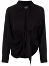 Jacquemus Les Sculptures Relaxed Bahia Shirt With Bow In Black