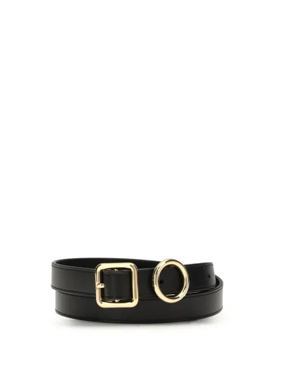 Jacquemus Women Small Leather Regalo Belt In Black