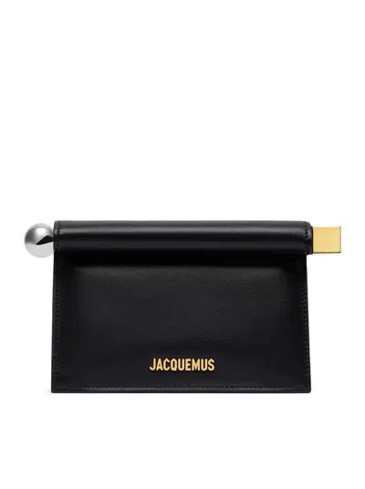 Jacquemus Women Small Pochette Rond Carre` In Black