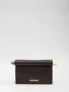 Jacquemus Round Clutch Bag Shoulder Strap In Brown