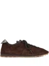 Jacquemus The Tennis Leather-trimmed Croc-effect Suede Sneakers In Brown