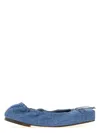 Jacquemus Les Ballerines Bow Square Toe Denim Ballet Flat In Denim