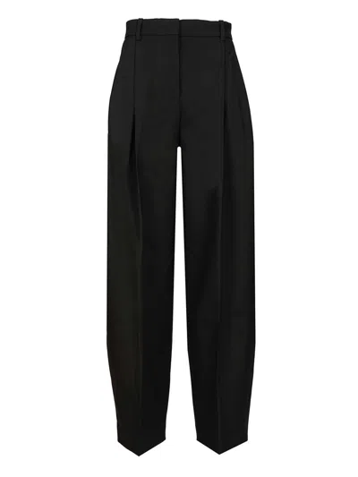 Jacquemus Le Pantalon Ovalo Pleated Wide-leg Trousers In Black
