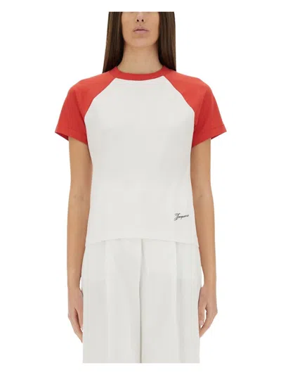 JACQUEMUS WOMEN'S THE MINI BASEBALL T-SHIRT | SIZE LARGE | 251JS205 COLOR 2031040