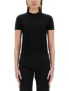 Jacquemus Womens Black Logo-patch Cropped Stretch-cotton T-shirt In Black