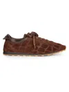 Jacquemus The Tennis Leather-trimmed Suede Sneakers In Brown