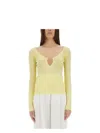 Jacquemus Slim Fit V-neckline Long Sleeves Ribbed Hem