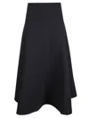 Jacquemus Triangle Midi Skirt Flared Hem In Black