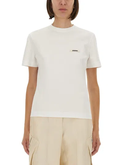 Jacquemus Grosgrain Short Sleeve T-shirt In White