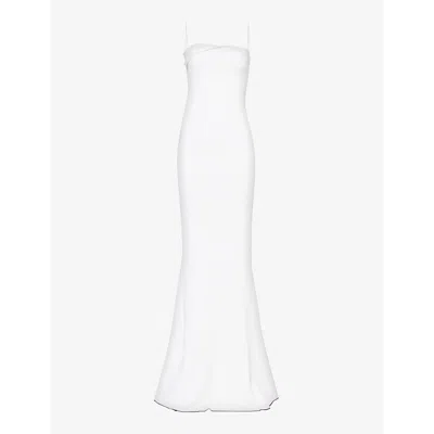 Jacquemus Womens White La Robe Aro Slim-fit Woven-blend Maxi Dress