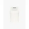 Jacquemus Women Debardeur Fros Grain Cotton Tank Top In White