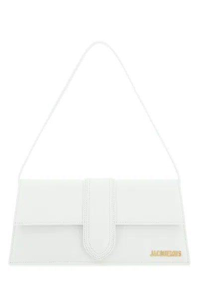 Jacquemus Women White Leather Long Le Bambino Shoulder Bag