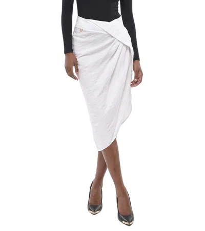 Jacquemus Women White Solid Midi Skirt