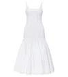 Jacquemus Agave Flared Midi Dress With Square Neckline In White