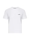 Jacquemus 'le T-shirt Gros Grain' White Crewneck T-shirt With Logo Patch On The Front