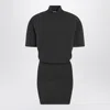 Jacquemus Dark Grey Wool And Cashmere Dress In Black