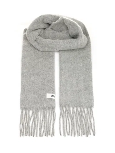 Jacquemus Women Wool Blend Scarf In Gray