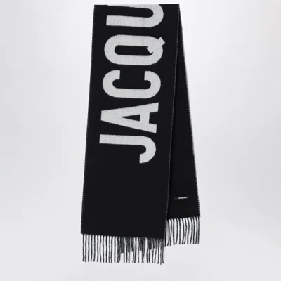 Jacquemus Women's Wool Scarf With Logo In Black