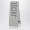 Jacquemus Grey Wool Scarf With Logo Women In Gray
