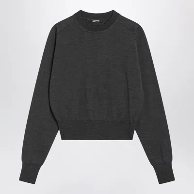 JACQUEMUS WOMEN'S WOOL SWEATER WITH LOGO EMBROIDERY