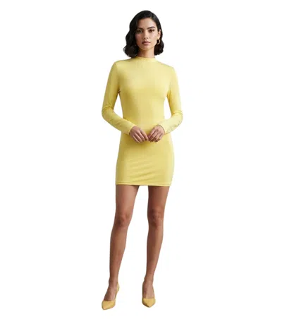 Jacquemus Women Yellow Boat Neck Mini Dress