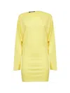 Jacquemus Flowing Viscose Jersey Dress With Embroidered Detailing In Yellow