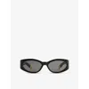 Jacquemus Les Lunettes Ovalo Black Acetate Sunglasses In Black