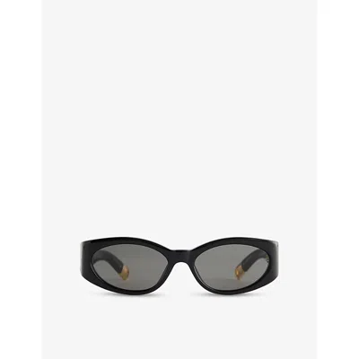 Jacquemus Womens Black Jac4c1sun Ovalo Oval-frame Acetate Sunglasses