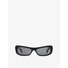 Jacquemus Womens Black Jac55c1sun Rectangle-frame Acetate Sunglasses In Black