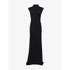 Jacquemus Womens Black La Robe Alba Cap-sleeves Stretch-woven Maxi Dress In Black