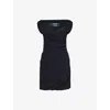 Jacquemus Rita Draped Gathered Crepe De Chine Mini Dress In Black