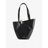 Jacquemus The Medium Bambola Asymmetric Leather Bucket Bag In Black