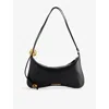 Jacquemus Le Bisou Perle Black Shoulder Bag With Logo Detail In Leather Woman In Black