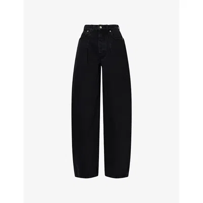 Jacquemus Womens Black Le Denimes Ovalo Curved-leg Denim Jeans