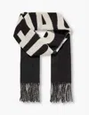 Jacquemus Womens Black L'echarpe Branded Wool Knitted Scarf In Black