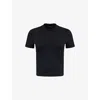 Jacquemus Womens Black Logo-patch Cropped Stretch-cotton T-shirt In Black