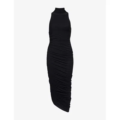 Jacquemus Womens Black Piazza Draped Stretch-woven Maxi Dress Xs