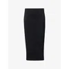 Jacquemus Sablier Draped Crepe-jersey Midi Skirt In Black