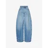 Jacquemus Womens The Ovalo De-nîmes Wide-leg Denim Jeans Blue Tabac