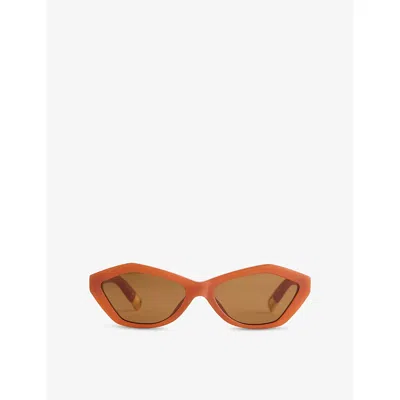 Jacquemus Womens Brown Jac42c10sun Bambino Diamond-frame Acetate Sunglasses