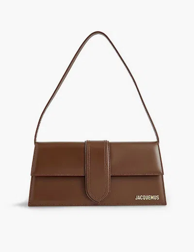 Jacquemus Womens Brown Le Bambino Long Leather Shoulder Bag In Burgundy