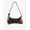 Jacquemus Womens Le Bisou Perle Leather Shoulder Bag Medium Brown In Multi