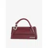 Jacquemus Burgundy Brusched Leather Le Chiquito Long Boucle Handbag In Burgundy