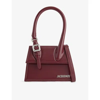Jacquemus Womens Burgundy Medium Chiquito Buckle Leather Top-handle Bag