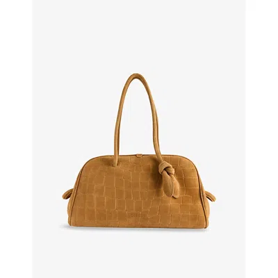 JACQUEMUS WOMENS CAMEL THE TURISMO SUEDE TOP-HANDLE BAG