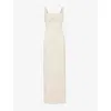 Jacquemus Womens Croco Beige La Robe Crayon Croco-pattern Cotton-woven Maxi Dress In Croco Beige