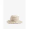 Jacquemus Womens  Le Bob Artichaut Drawstring Cotton Bucket Hat In Croco Beige