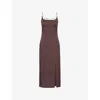 Jacquemus Womens Croco Brown La Robe Notte Croc-pattern Woven Midi Dress In Croco Brown